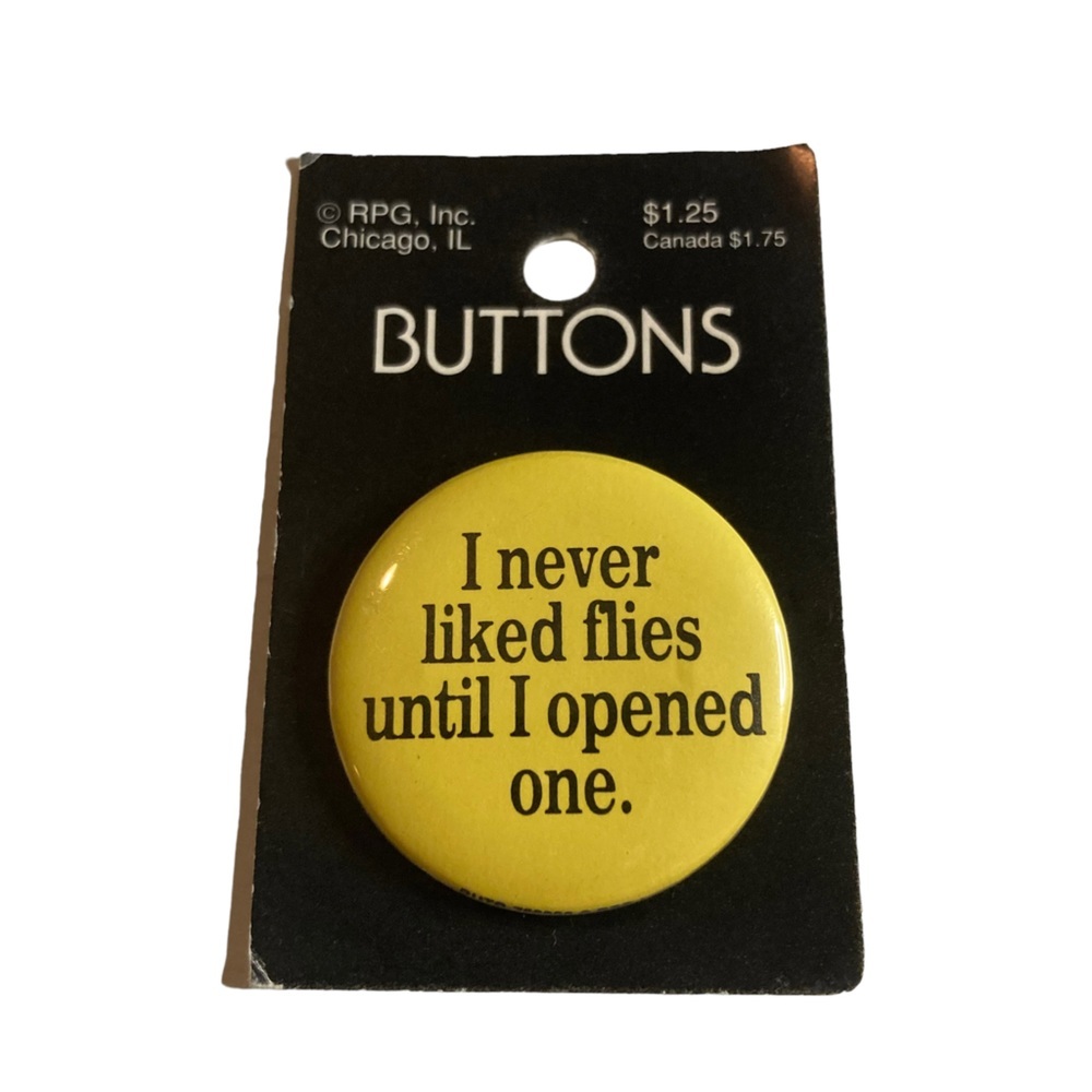 VINTAGE 1990s Naughty Novelty Humor Metal Button Pin